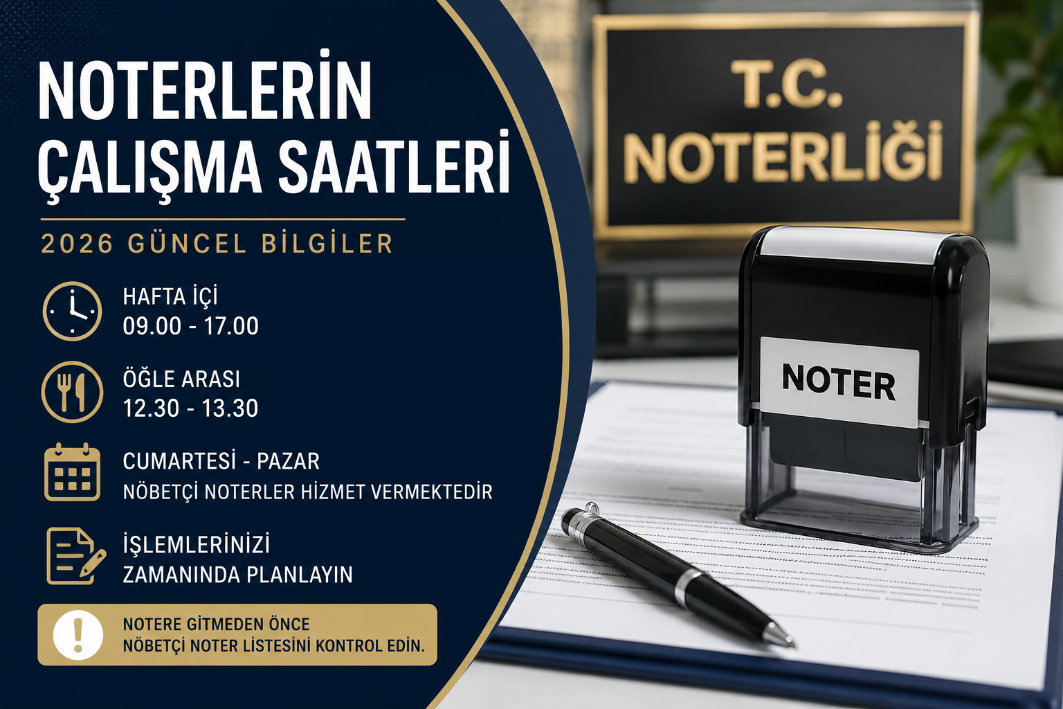 Noterlerin Çalışma Saatleri 2026: Noterler Saat Kaçta Açılıyor ve Kapanıyor?